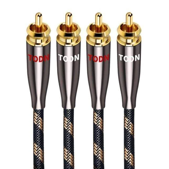 TODN 1 Pair RCA Cable 99.999% OCC Stereo RCA Cable High-performance Premium Hi-Fi Audio 2RCA to 2RCA Mixer Interconnect Cable