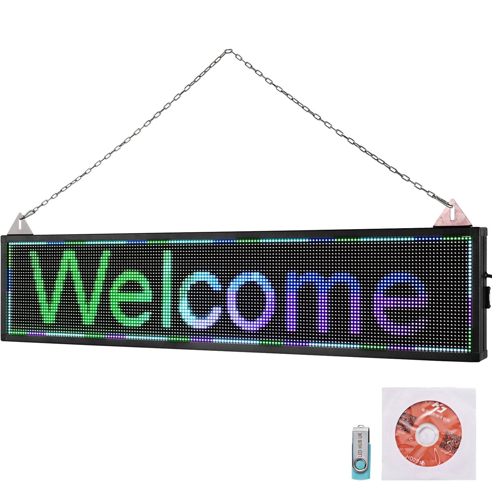 Vevor LED Scrolling Sign 40" x 9" Full Color P6 High-Resolution Programmable Display for Indoor Use New