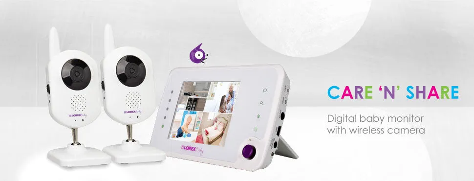 Wireless baby monitor with 2 cameras