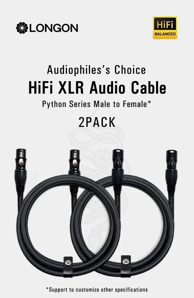 XLR to XLR Microphone Cable Male to Female 2M 5M 10M Balanced XLR 3Pin Nylon Braided for Audio Mixer Amplifiers  2 Pack