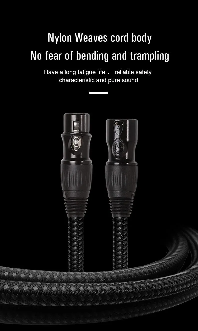 XLR to XLR Microphone Cable Male to Female 2M 5M 10M Balanced XLR 3Pin Nylon Braided for Audio Mixer Amplifiers  2 Pack