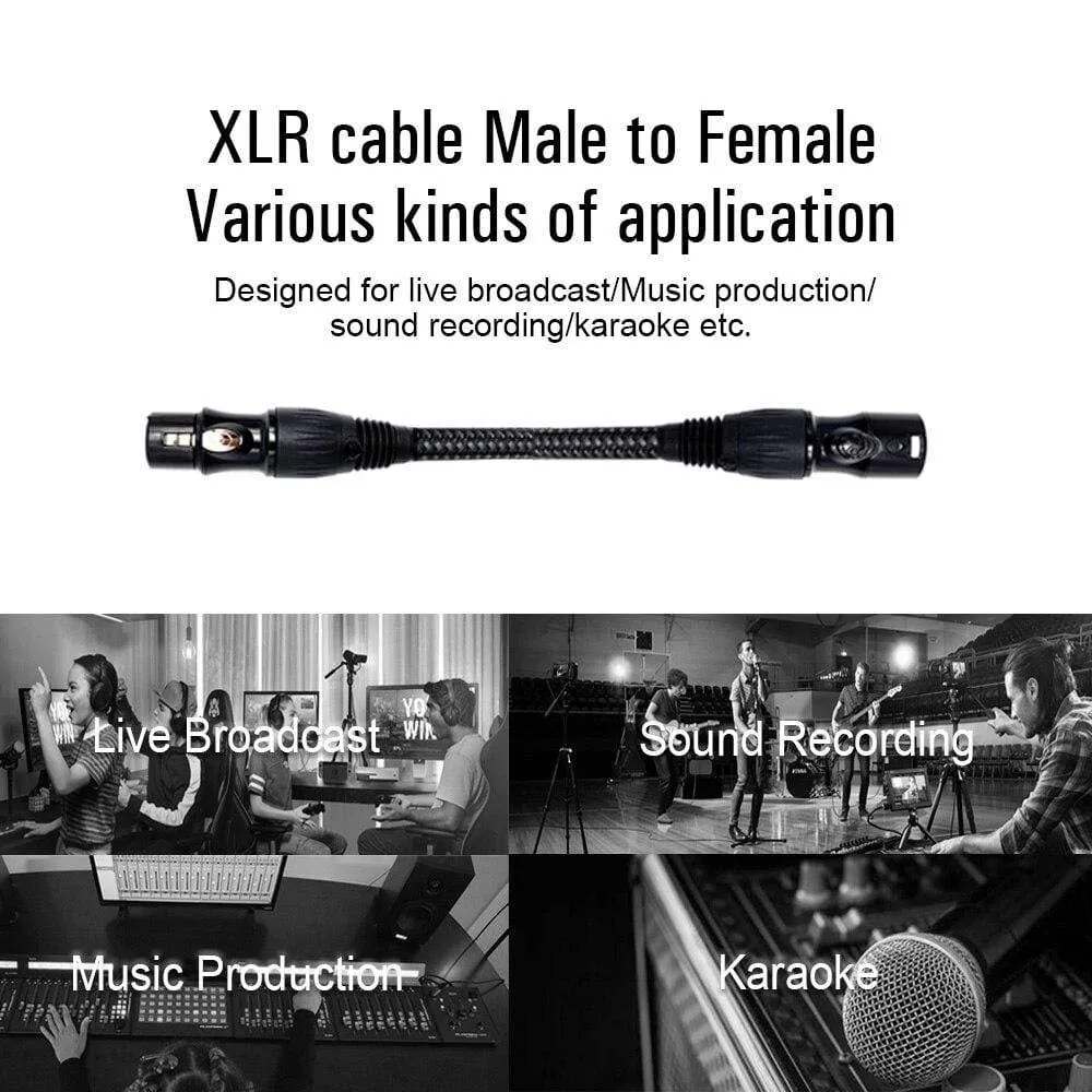 XLR to XLR Microphone Cable Male to Female 2M 5M 10M Balanced XLR 3Pin Nylon Braided for Audio Mixer Amplifiers  2 Pack
