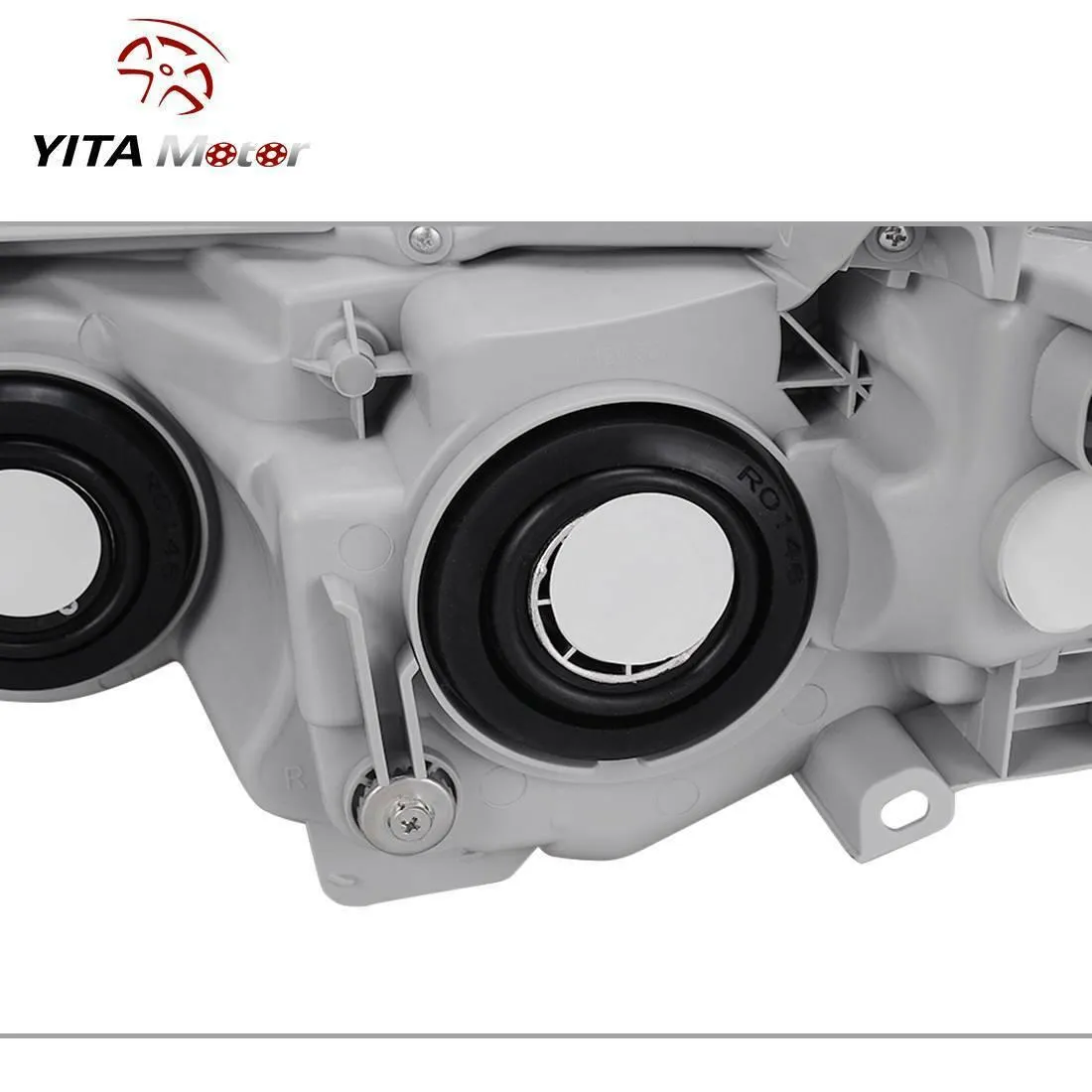 YITAMOTOR® 2012-2014 Toyota Camry Chrome Housing, Amber Reflectors H11 9005 Projector Bulbs Headlight Assembly